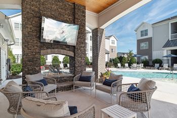 Pool side patio